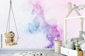 fototapeta jednorozec magia akwarela malarstwo