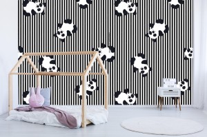 fototapeta kreskowka panda dziecko zwierzat plaski wzor