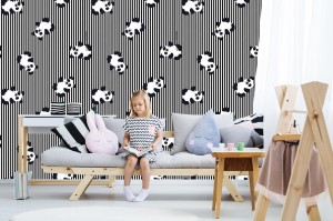 fototapeta kreskowka panda dziecko zwierzat plaski wzor