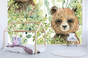fototapeta niedzwiedz ilustracja akwarela