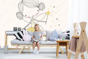 fototapeta sliczna mala wrozka ilustracja wektorowa przedszkola