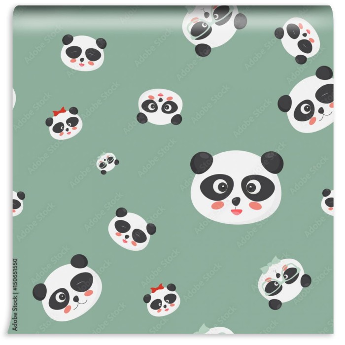 fototapeta wektorowy bezszwowy wzor panda niedzwiedz st