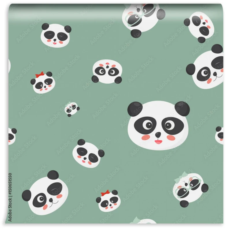 fototapeta wektorowy bezszwowy wzor panda niedzwiedz st