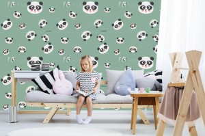 fototapeta wektorowy bezszwowy wzor panda niedzwiedz st