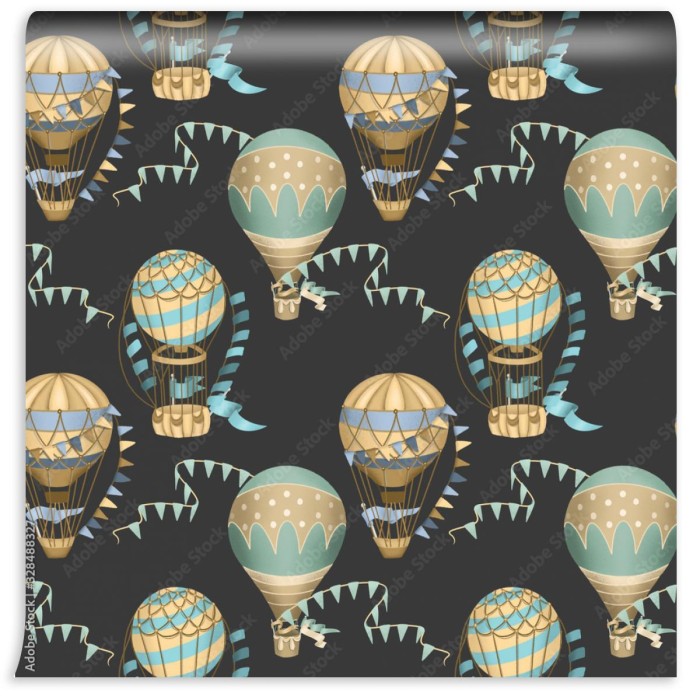 fototapeta wzor z recznie rysowane swiateczne balony na gor