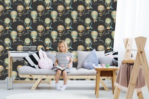 fototapeta wzor z recznie rysowane swiateczne balony na gor