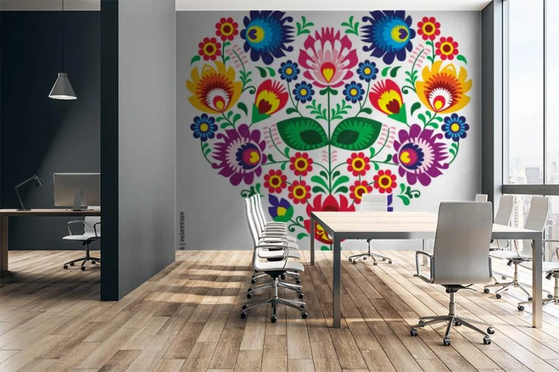 fototapeta stylu slowianskim kwiaty lowickie