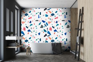 fototapeta kolorowe plytki tluczone szklo