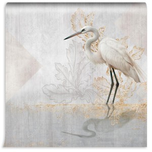 fototapeta bialy zuraw w swietle