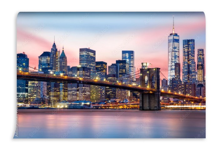 fototapeta most brooklinski przy i lower manhattan linia