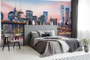 fototapeta most brooklinski przy i lower manhattan linia
