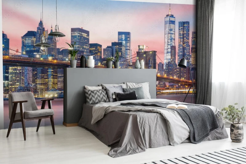 fototapeta most brooklinski przy i lower manhattan linia