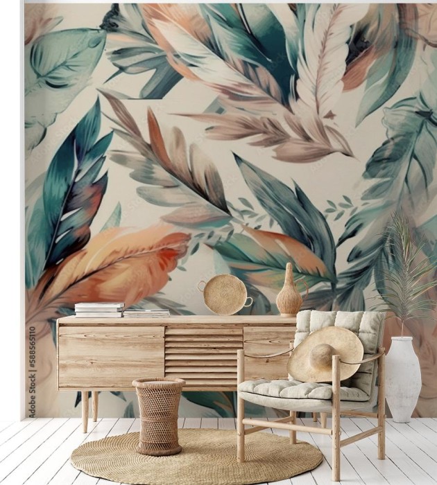 fototapeta boho liscie