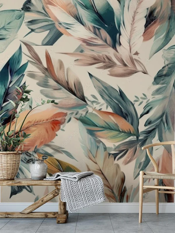 fototapeta boho liscie