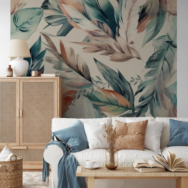 fototapeta boho liscie