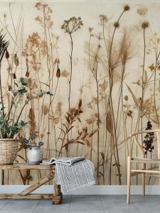 fototapeta suche ziola i kwiaty boho