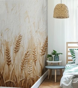 fototapeta zboze malowane pedzlem boho