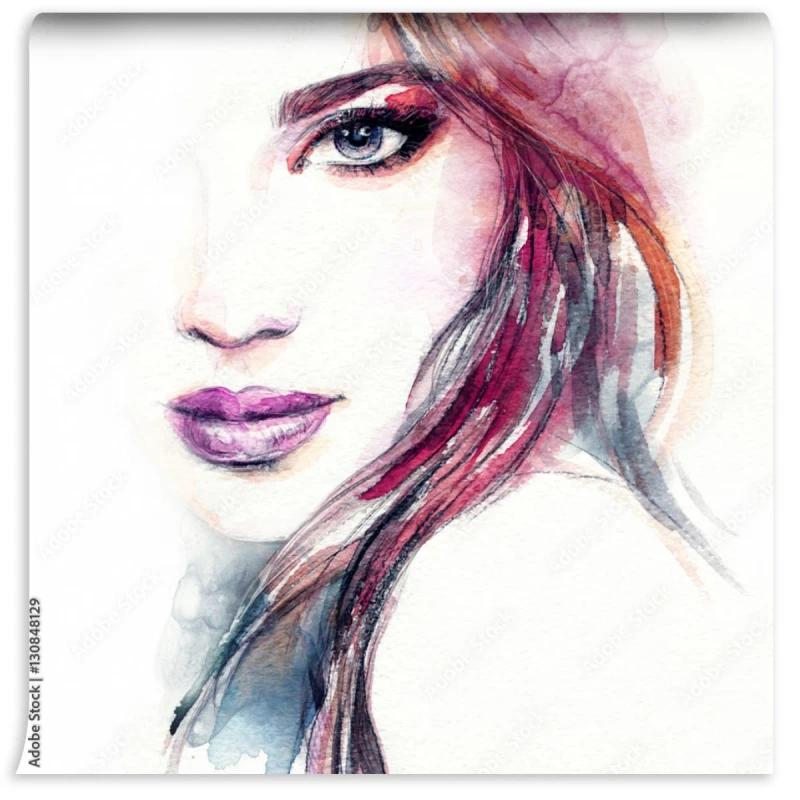 fototapeta portret kobiety ilustracja moda malarstwo