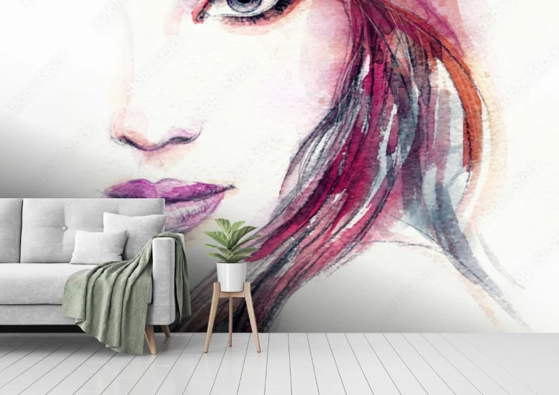 fototapeta portret kobiety ilustracja moda malarstwo