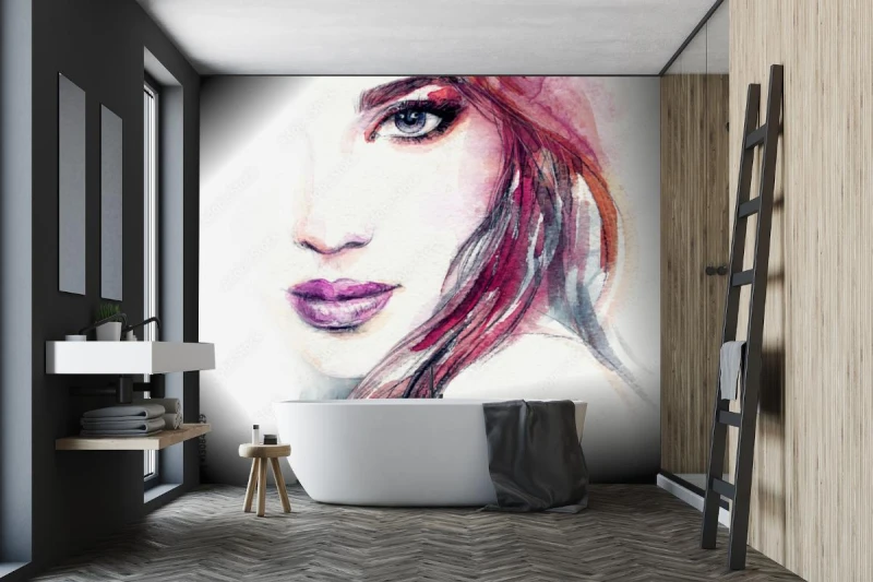 fototapeta portret kobiety ilustracja moda malarstwo