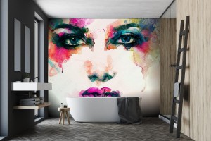 fototapeta portret kobiety malowany akwarela