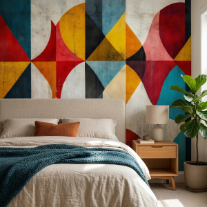 Fototapeta geometryczna bauhaus na tle betonu.png