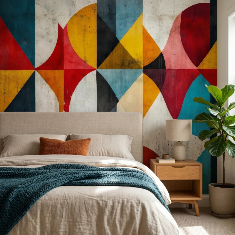 Fototapeta geometryczna bauhaus na tle betonu.png