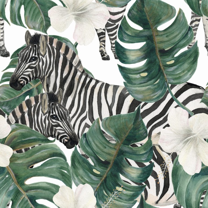 tapeta zebra liście
