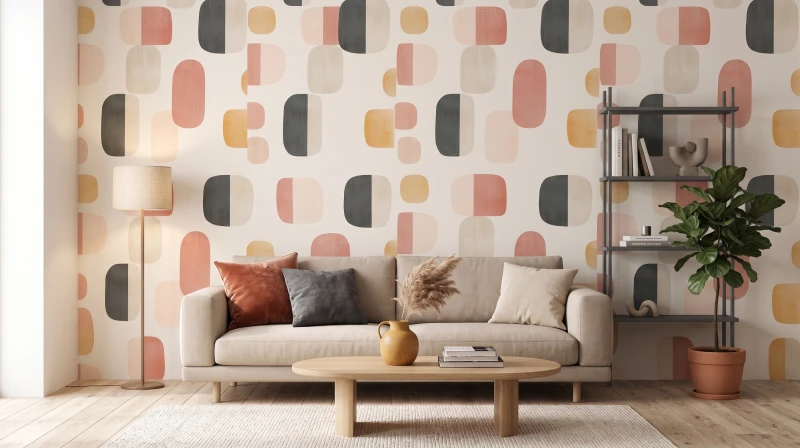 Fototapeta Abstrakcyjny wzór geometryczny w pastelowych kolorach.jpeg