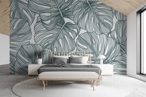 fototapeta delikatna monstera tropikalny lisc