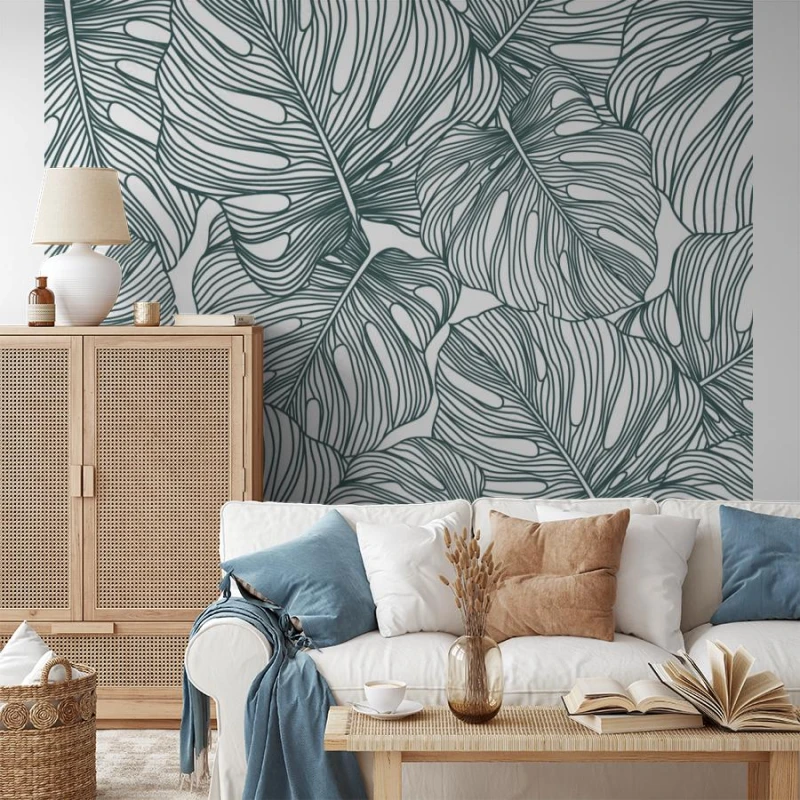 fototapeta delikatna monstera tropikalny lisc