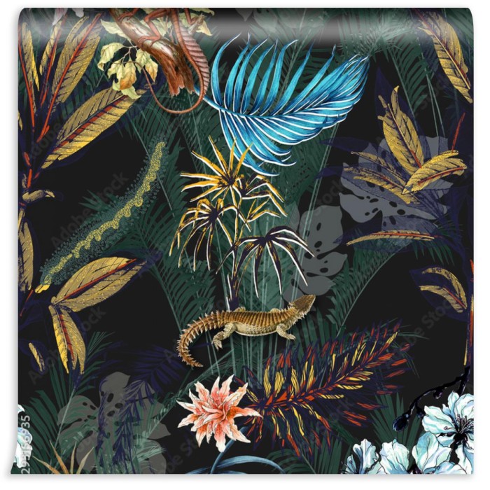fototapeta fauna i flora dzungli styl kolonialny