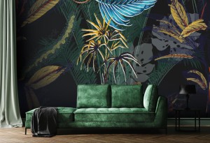 fototapeta fauna i flora dzungli styl kolonialny