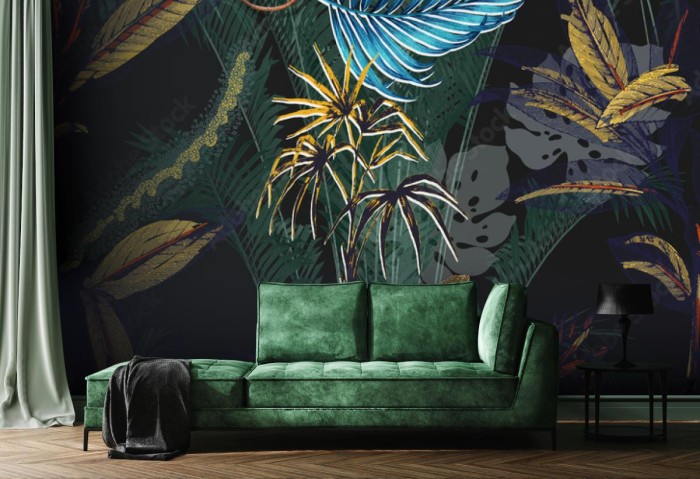 fototapeta fauna i flora dzungli styl kolonialny