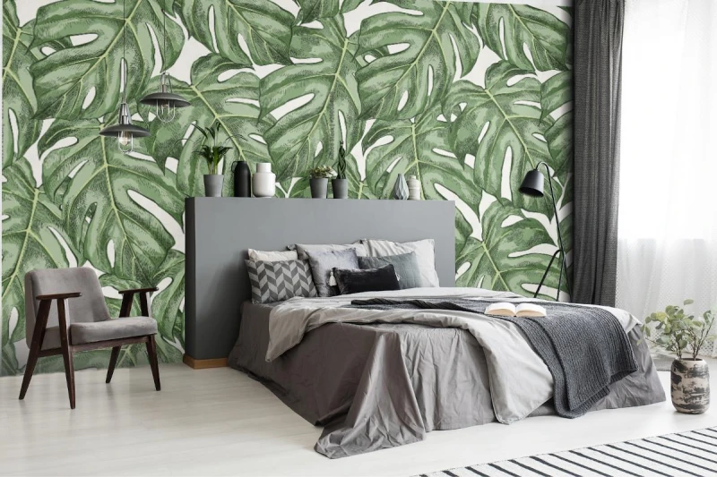 fototapeta monstera pozostawia recznie rysowane bezszwowe