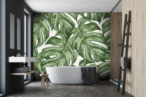 fototapeta monstera pozostawia recznie rysowane bezszwowe