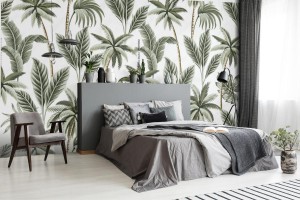 fototapeta palmy kolor khaki styl retro