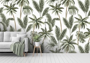 fototapeta palmy kolor khaki styl retro