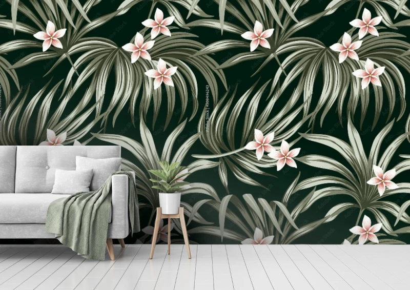 fototapeta tropikalny rocznika kwiatu plumeria kwiecista