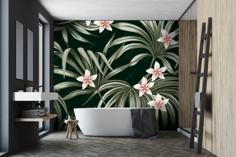 fototapeta tropikalny rocznika kwiatu plumeria kwiecista