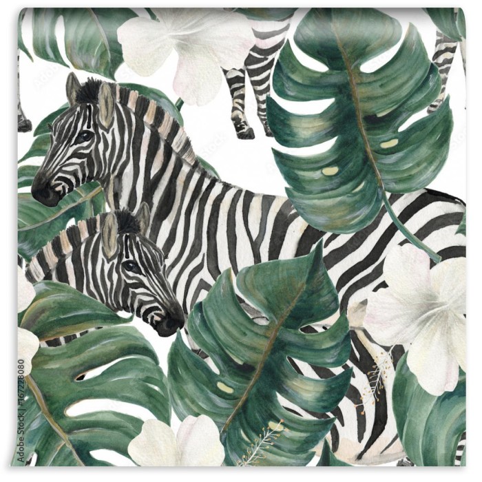 fototapeta zebra liscie