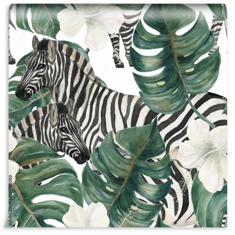 fototapeta zebra liscie