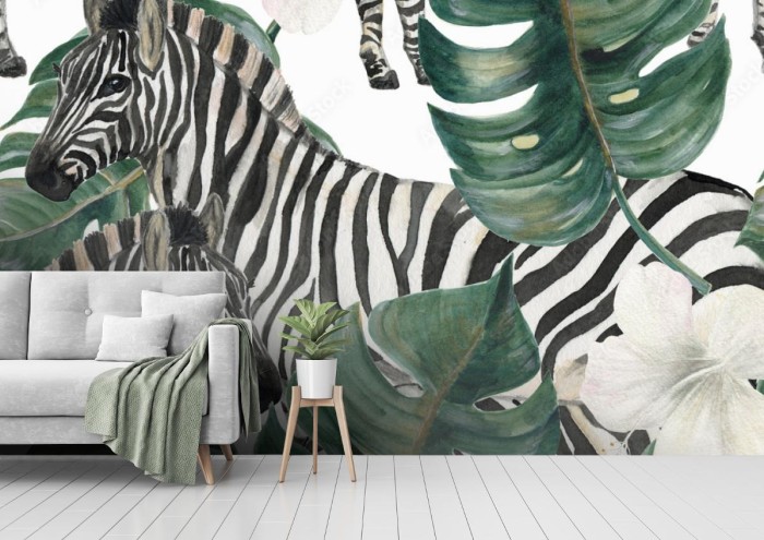fototapeta zebra liscie