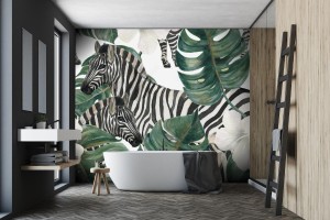 fototapeta zebra liscie