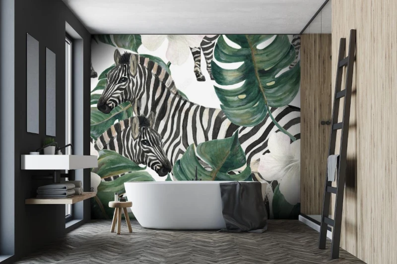 fototapeta zebra liscie