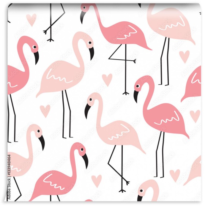 fototapeta bezszwowe flamingo wzor ilustracji wektorowych