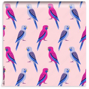 fototapeta bezszwowy wzor z papugami rosella
