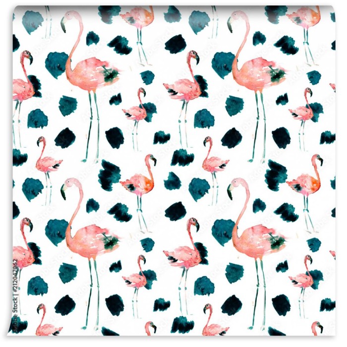 fototapeta flamingi malowane