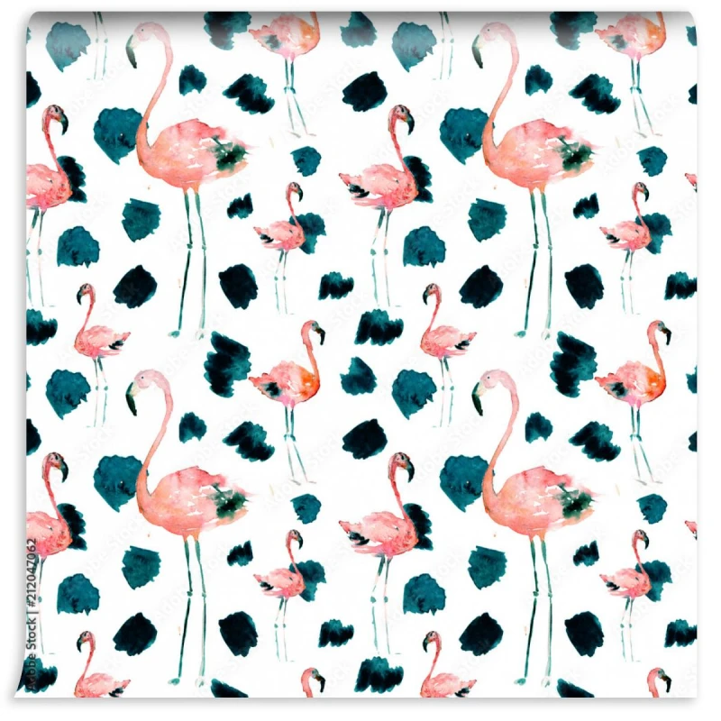 fototapeta flamingi malowane