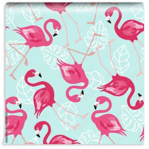 fototapeta flamingo bezszwowy wzor na mennicy zieleni tle